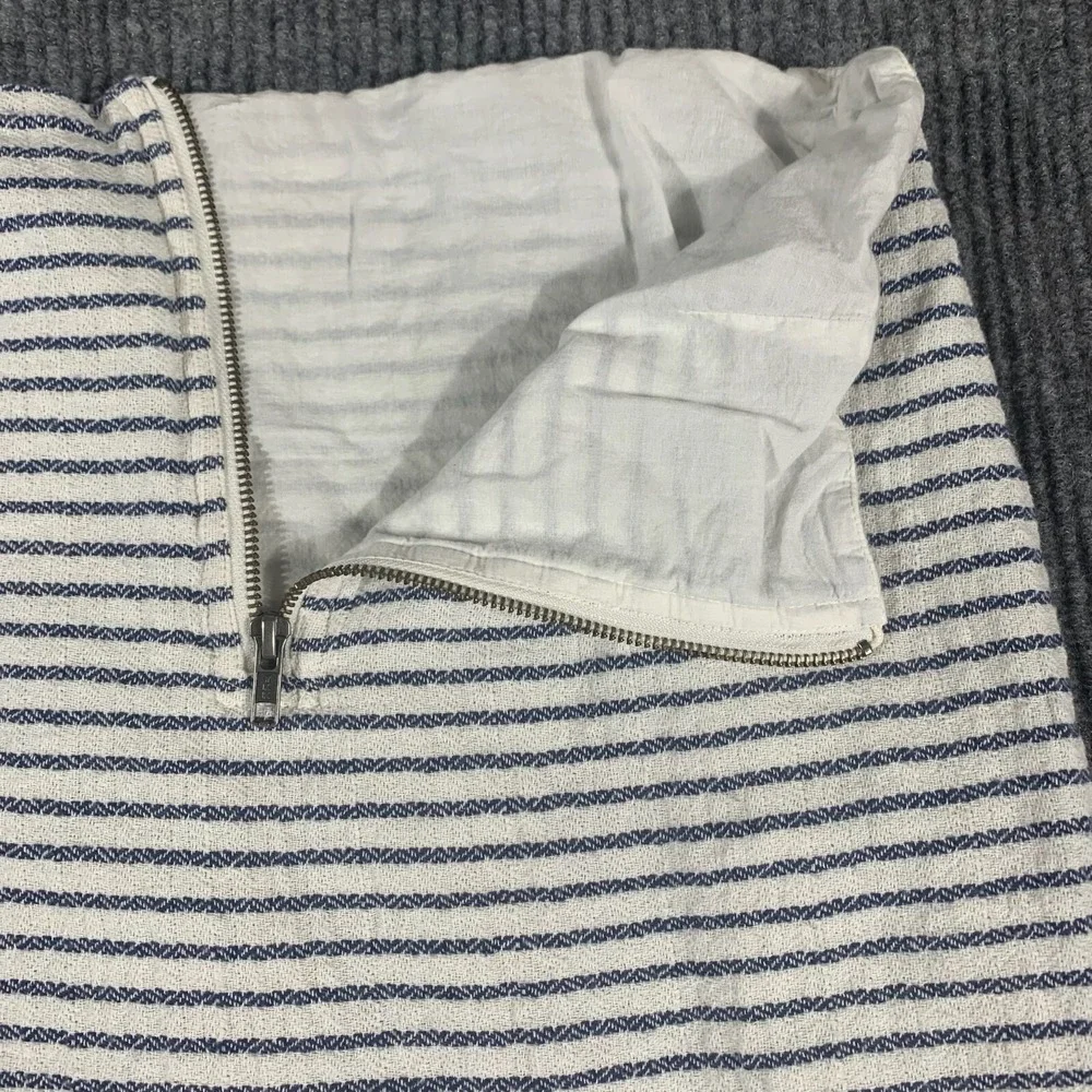 Gap Skirt Womens 10 White Striped‎ Cotton Lined Zip Up Short Beach Comfort Cute